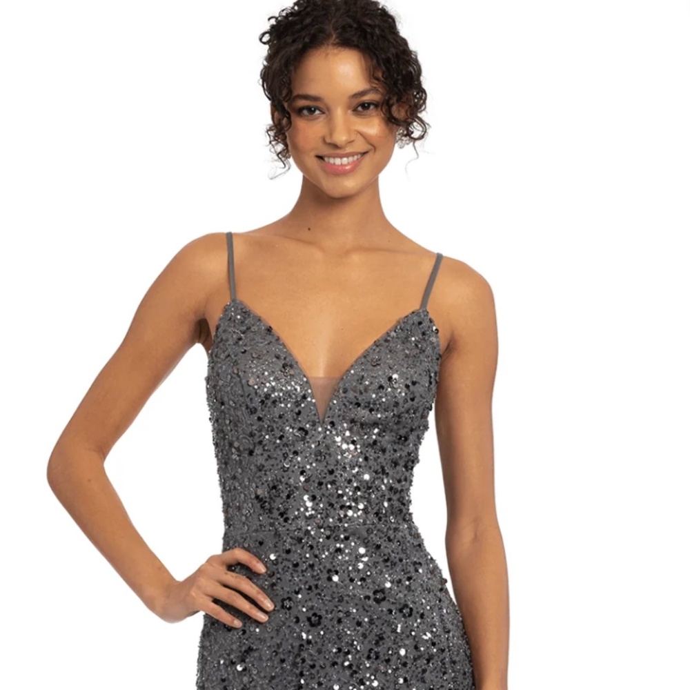 Camille La Vie Size 4 Paillette Sequine Sweetheart Mesh Dress $139